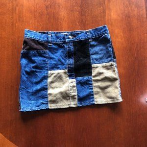 Onyx Jeans Vintage Style Quilted Patchwork Mini Skirt Size XS